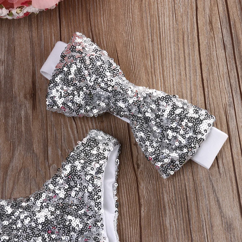 Девушка серебряные блестки кружевное Сетчатое платье с большой бант-узел и