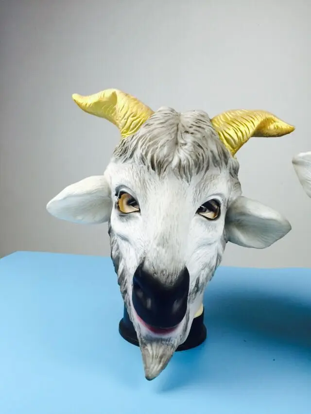 Хэллоуин жуткая козья маска голова латексная резиновая для лица | Дом и сад