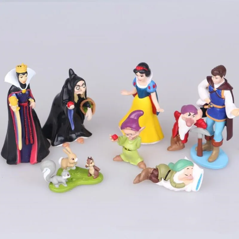 8 шт./лот Disney princessToys 5-10 см ПВХ Принцесса Белоснежка гномик фигурку игрушки