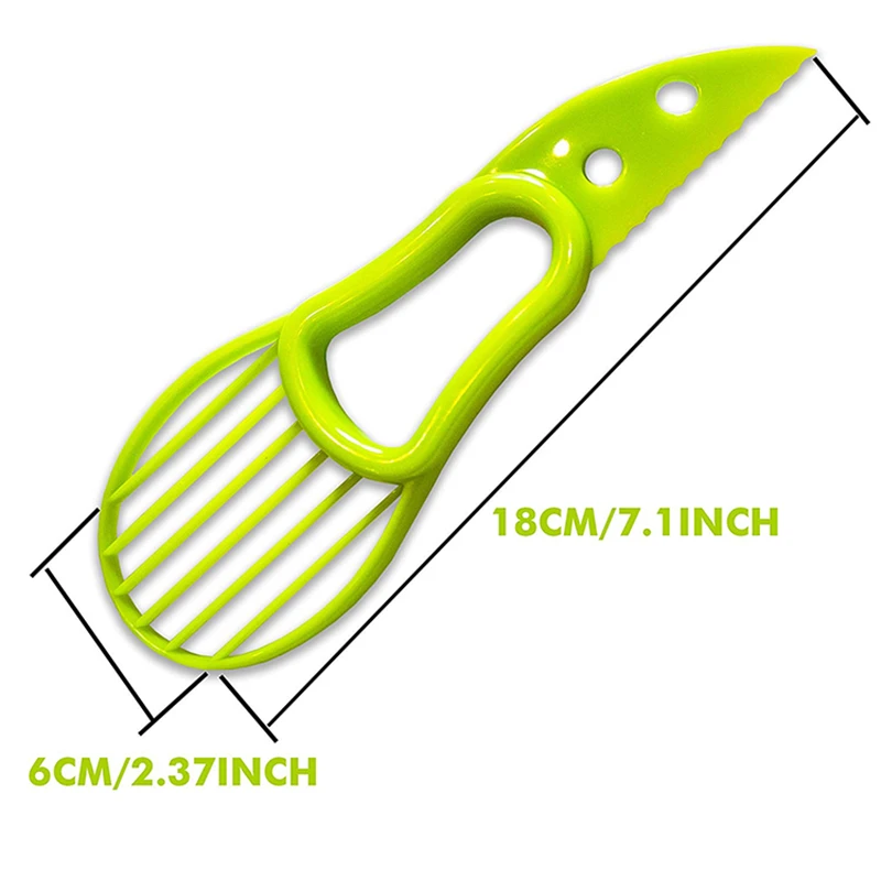 Пластик 3 в 1 авокадо слайсер резак ломтики фруктов пилеры инструменты|Шредеры и