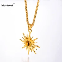 eye of sauron pendant necklace goldstainless steel monster evil eye jewelry eye of flame sun flower necklace gp3244