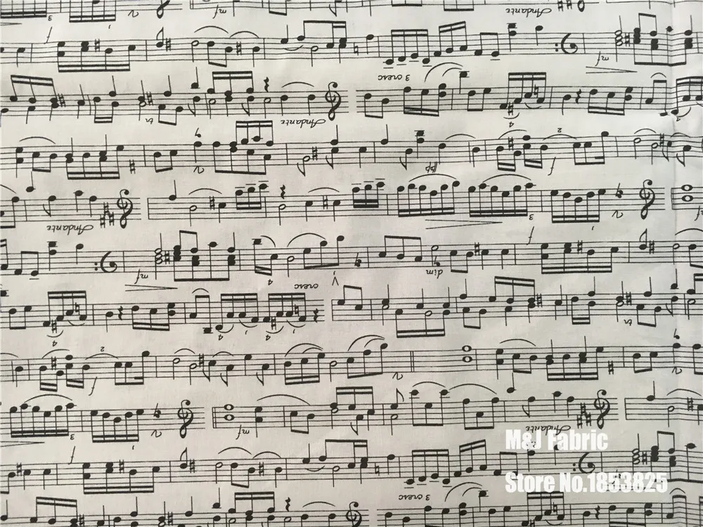50*110 см фортепиано оценка нот музыка 100% хлопок ткань для домашнего текстиля сумка