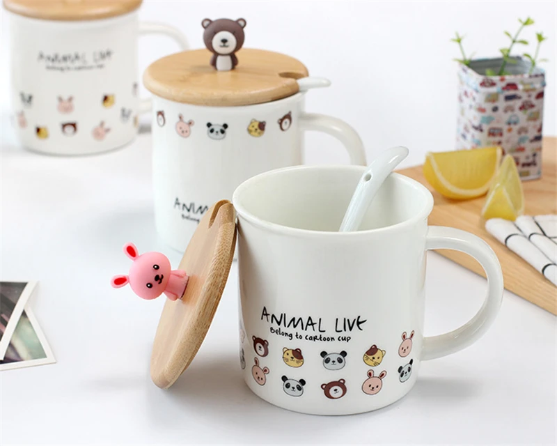 Творческий мультфильм животных кружки ручная роспись Керамика чашки Кофе молоко