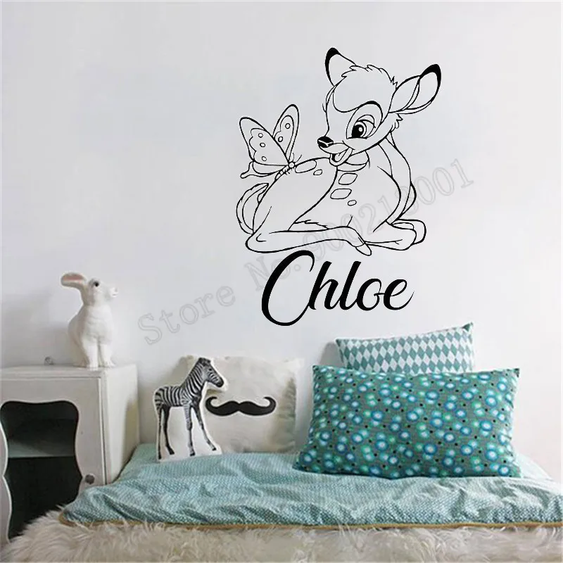Fawn Personalized Name Custom Kidsroom Girls Boys Wall Sticker Vinyl Art Removeable Poster Beauty Ornament Decals LY960 | Дом и сад
