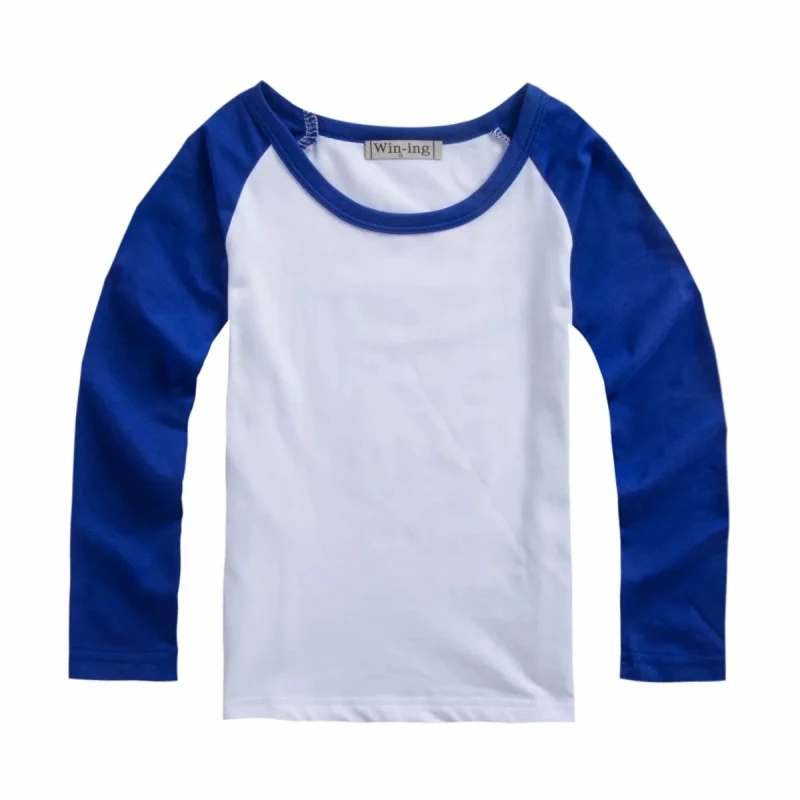 Royal blue Одежда для мальчиков и девочек на заказ дизайнерские Детские футболки с индивидуальным дизайном детские топы с длинными рукавами в стиле унисекс с текстовым принтом - Цвет: Royal blue