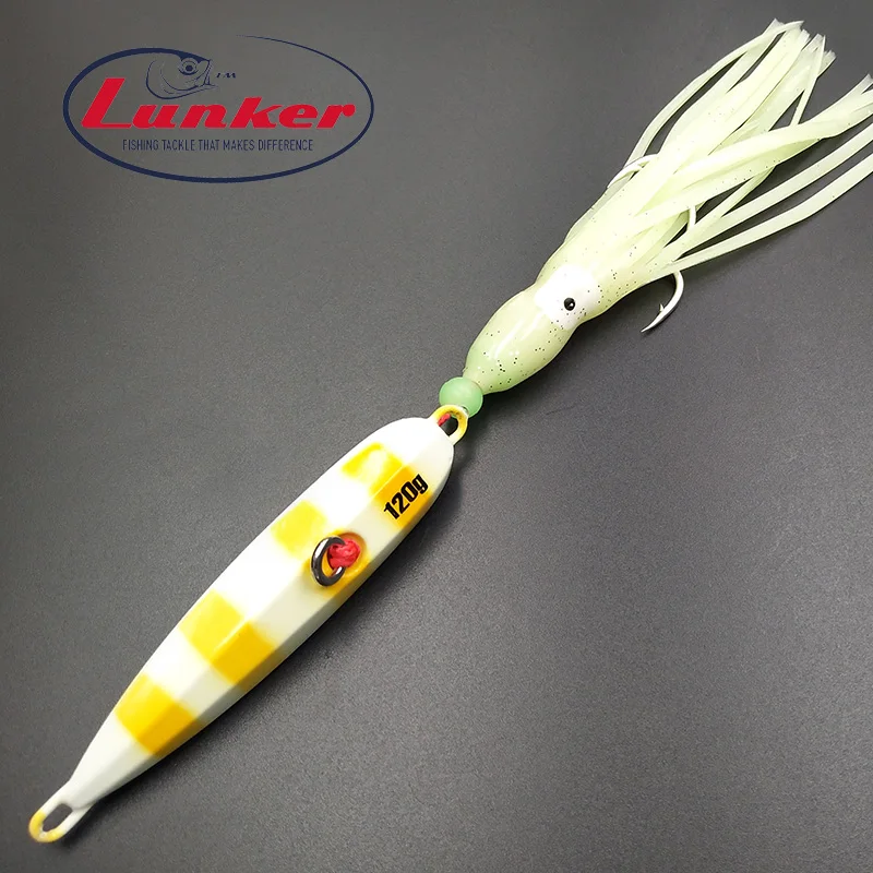 Lunker Inchiku 120 г 150 г Светящийся Металлический медленный джиг осьминог юбка Япония snapper grouper marlin jigging соленая вода Морская Лодка приманка