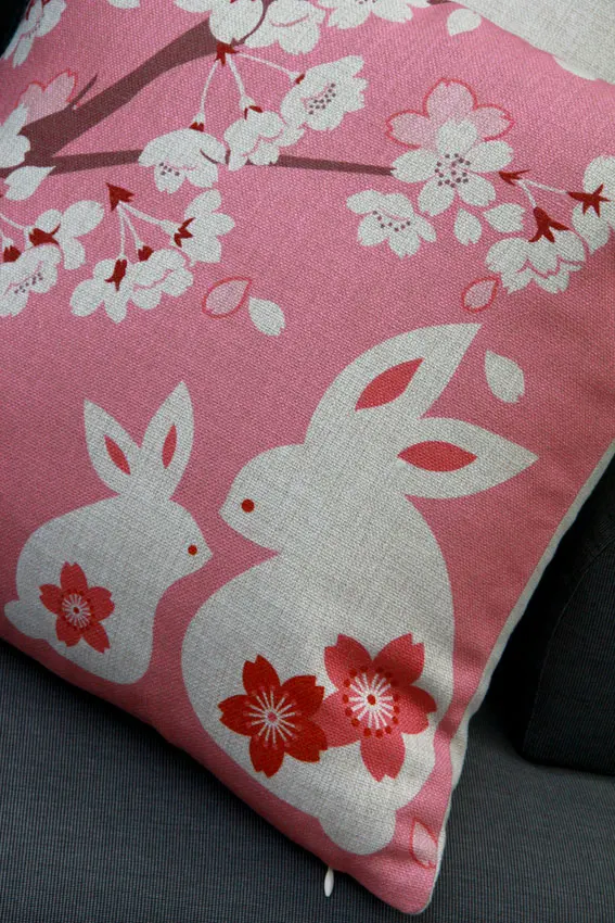 Украшения в виде вишен и с принтом кроликов декоративные подушки для диванов