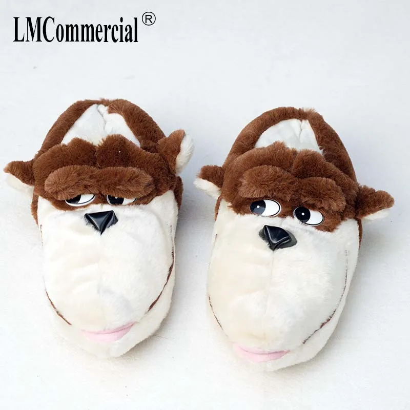 fur slippers Women Anime Cartoon Bear Slippers Lovers Warm Woman Slippers Winter Plush Home Floor Shoes House Slippers Children