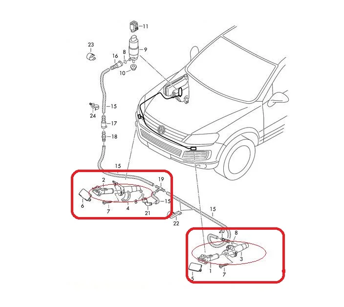 Насос форсунки омывателя фар для Volkswagen VW Touareg 2011 7P6955979 7P6 955 979|pump for|pump pumppump nozzle |