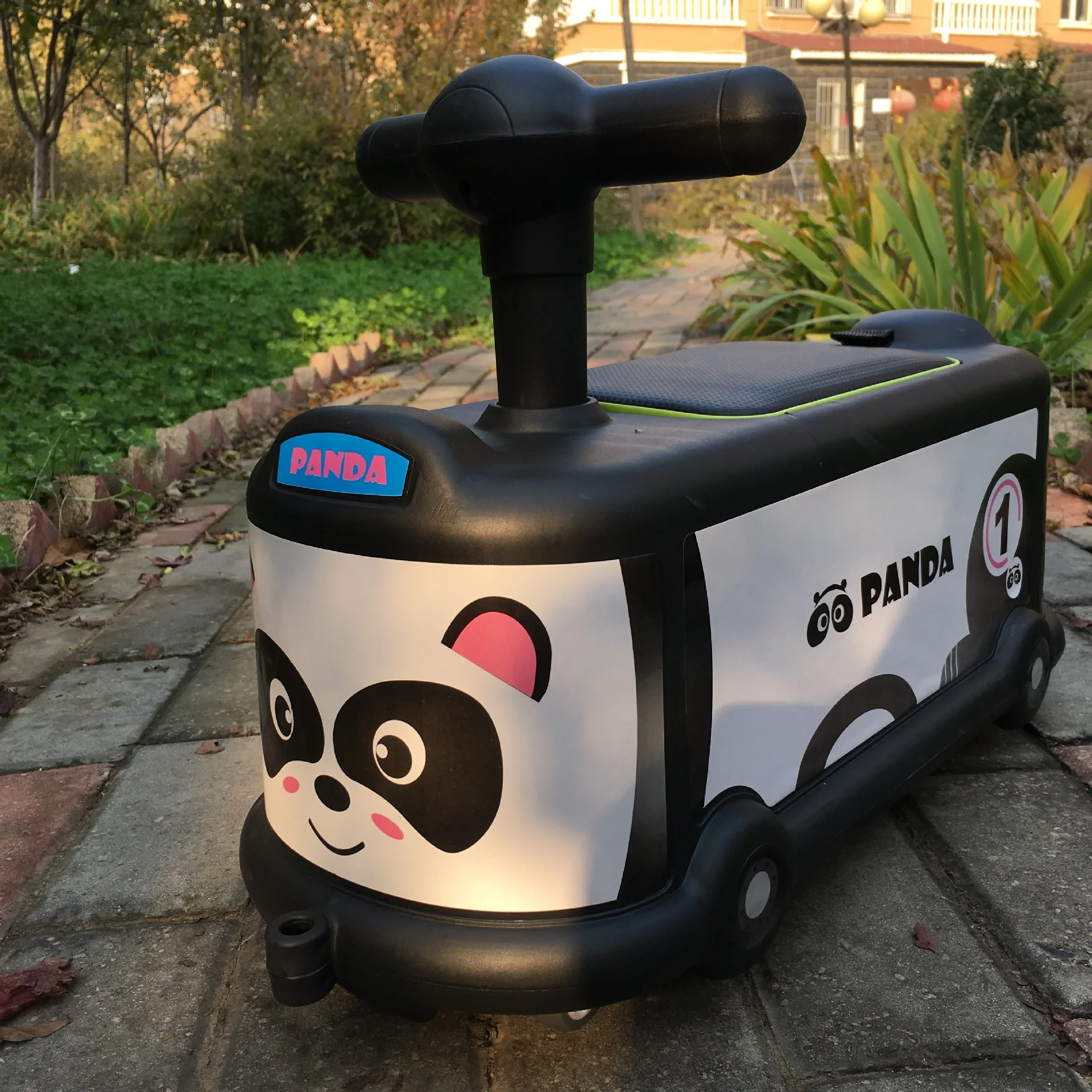 panda Детские игрушки машинка с рулем четырехколесный Универсальный бесшумный ходунки колеса дети кататься на игрушки, детская игрушка автобус - Цвет: panda