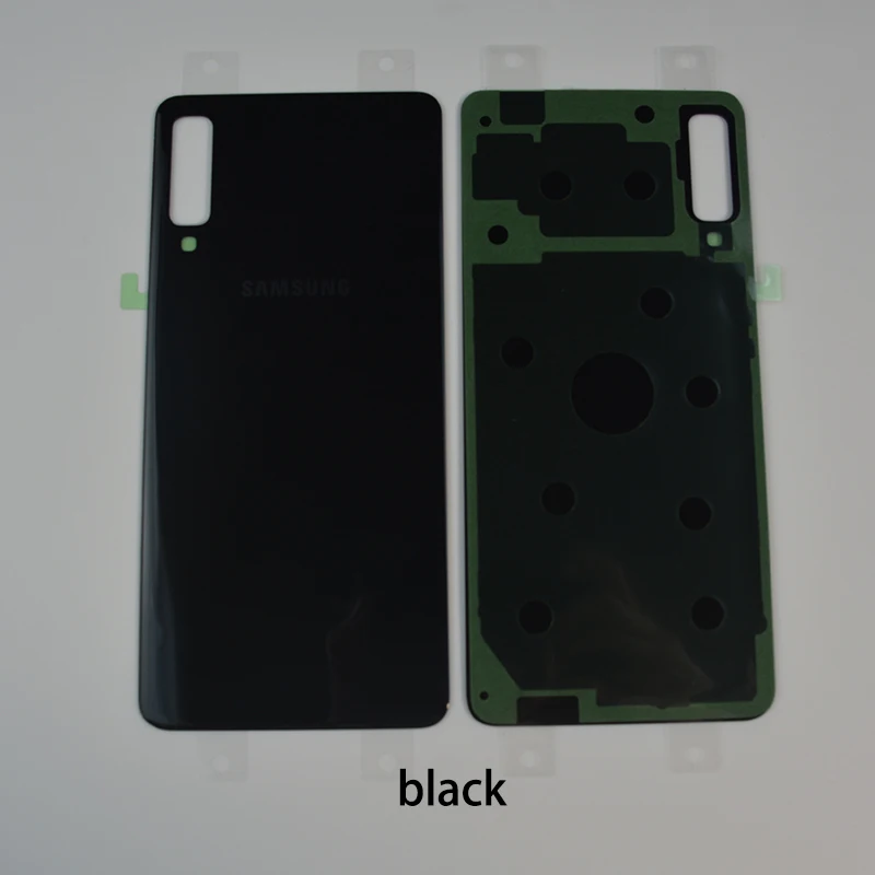 original black 10 шт заднее стекло samsung Galaxy A7 крышка батареи A750 чехол A750F SM-A750 задняя дверь корпус стеклянная панель Замена - Цвет: original black