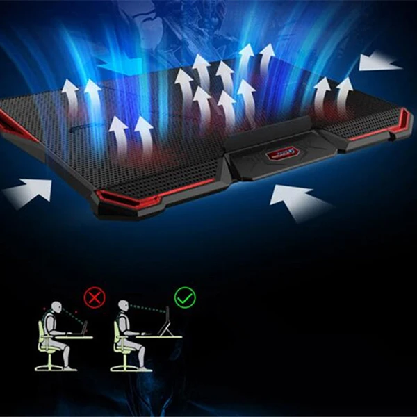 Охлаждающая подставка для ноутбука с тишиной 5 шт. светодиодные вентиляторы USB 2 0