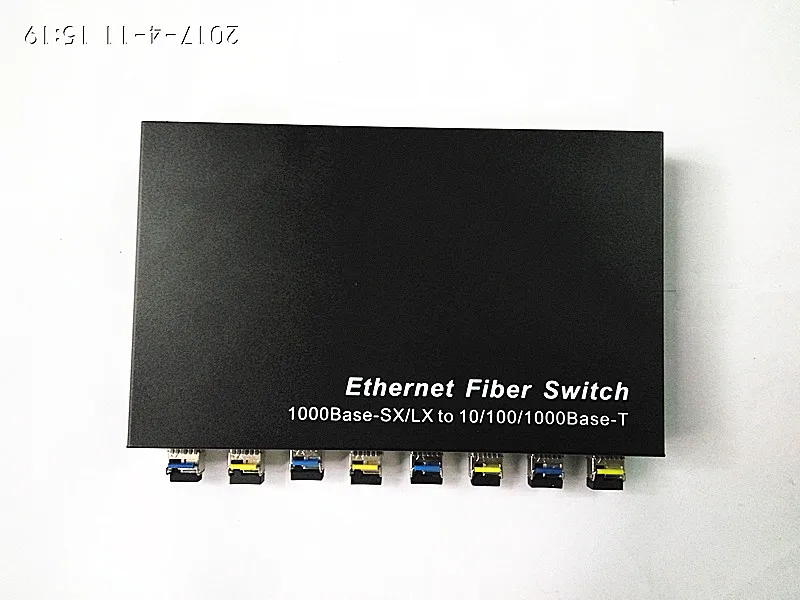 10 портовый гигабитный Ethernet оптоволоконный коммутатор 1310 нм с 8 портами SFP и