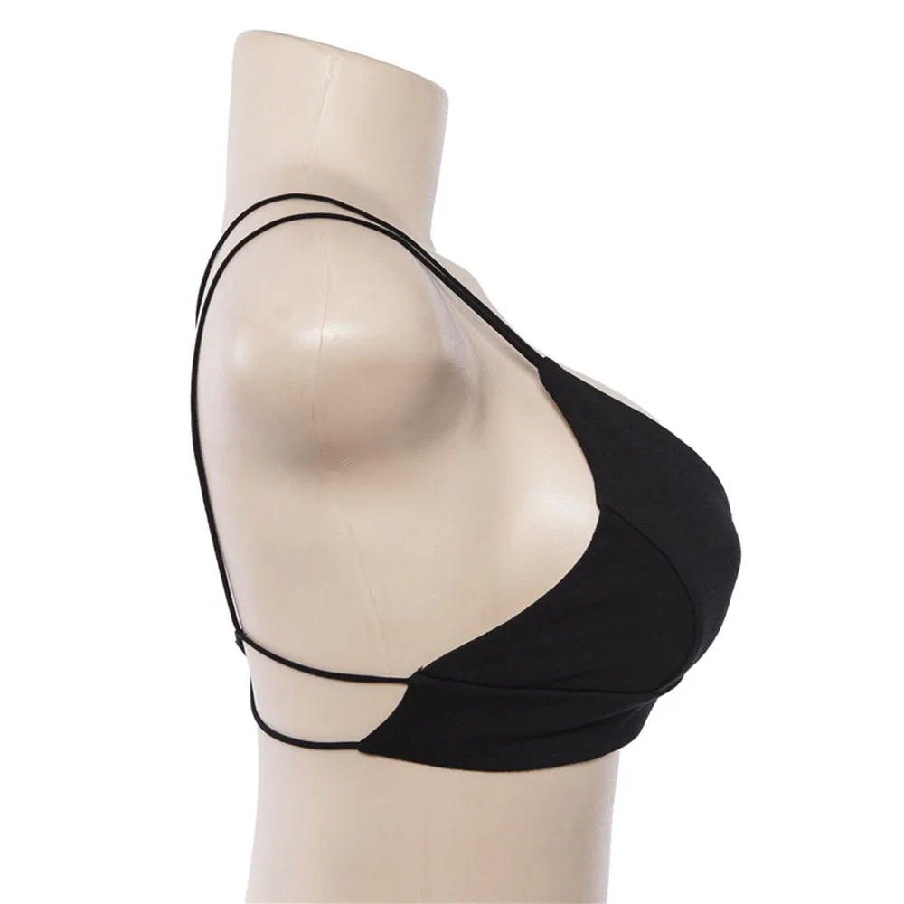 Женская одежда 2019 женские пикантные однотонные без бретелек крест повязку