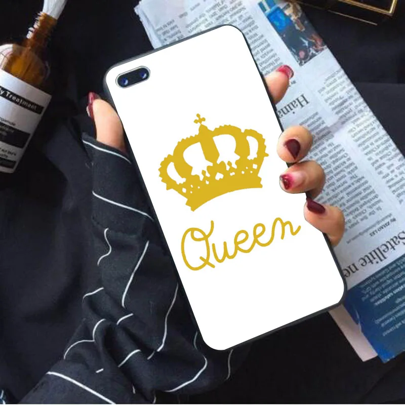 IMIDO ТПУ силиконовый чехол Queen and King тематический дизайн для iphone x xr xs max 6s 6 8 7 plus 5s 5 se