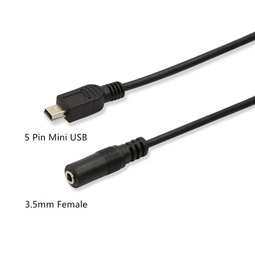 Электрический 30 см мини-usb до 3,5 мм кабель-переходник 5 Pin мини-usb Кабель-адаптер 3,5 мм гнездо-папа микрофонный аудио адаптер кабель