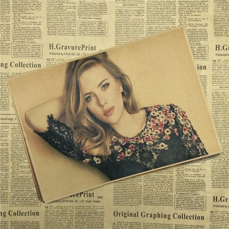 Scarlett Johansson/ностальгия/ретро постер из крафт-бумаги/винтажная декоративная