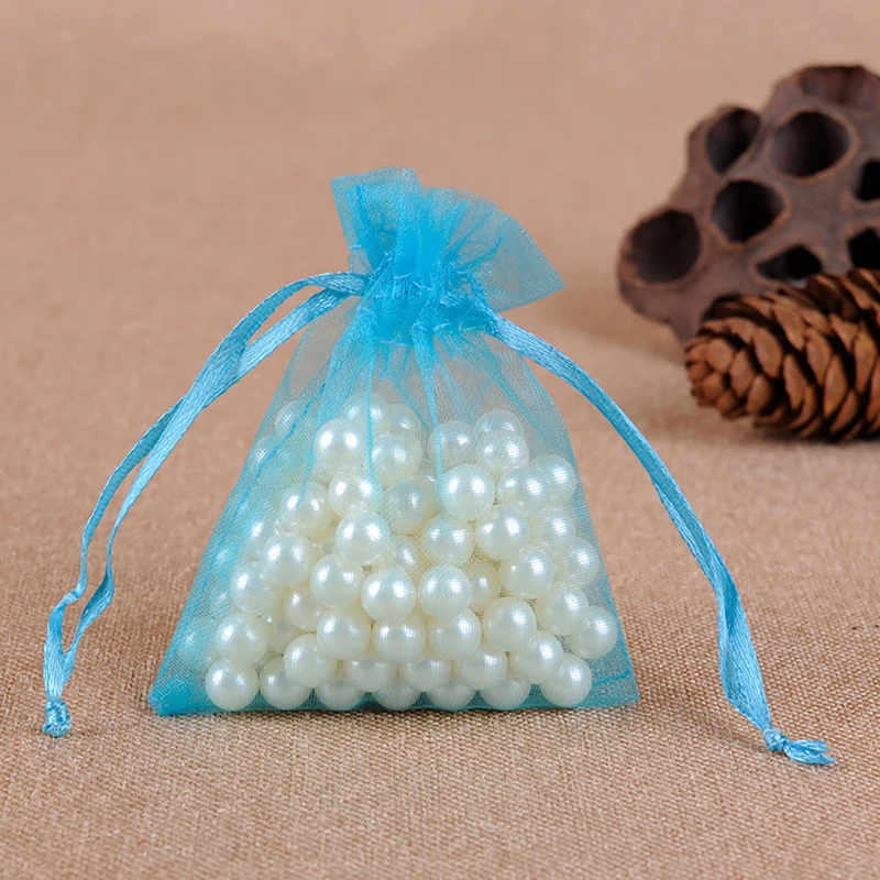 

9x12 cm 100pcs/lot Organza Bags Wedding Pouches Jewelry Packaging Bags Nice Gift Bag Mix Colors DropShip
