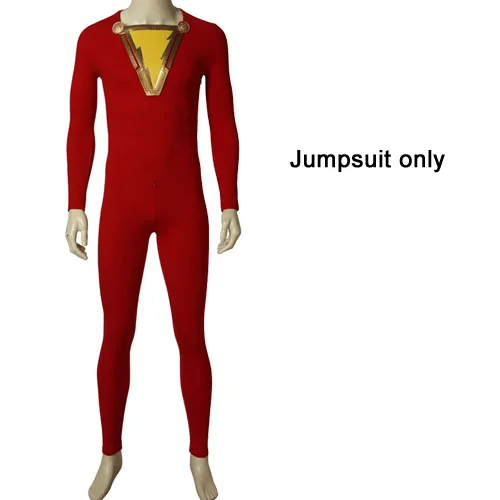 jumpsuit only Фильм Shazam! Карнавальный костюм на заказ, костюмы на Хэллоуин, костюм супергероя шазама, Нарядный комбинезон - Цвет: jumpsuit only