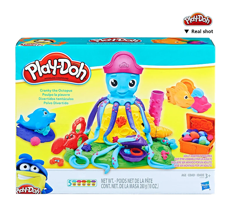 Hasbro Play-Doh Cranky The Octopus Play Doh игровой набор тема океана морские животные чехол цвета формование составная моторика