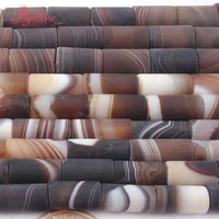 8x1210x1613x18mm column frost stripe brown agates beads natural stone beads for diy necklace jewelry making 15 free shipping