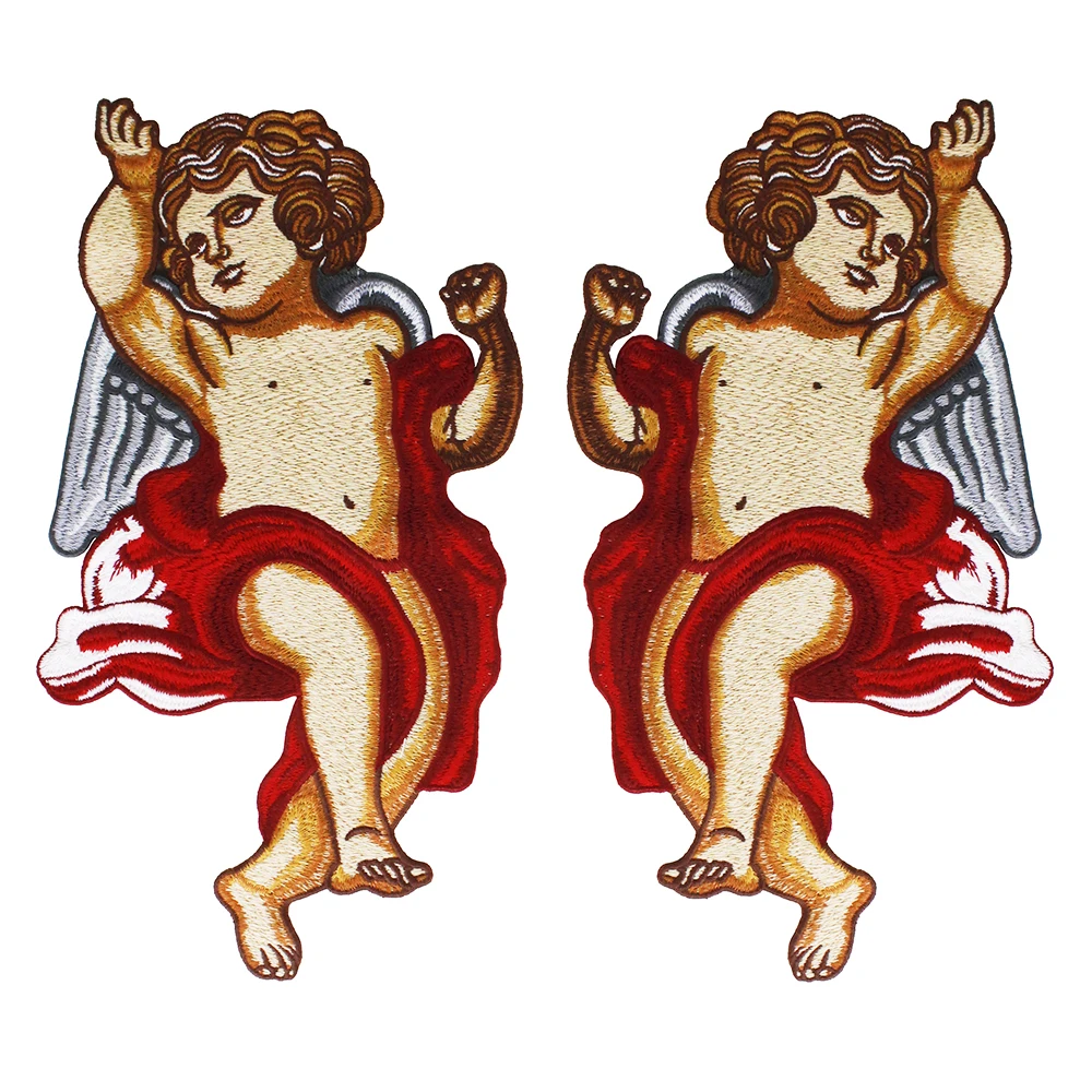 5 пар зеркальные тканевые нашивки с вышивкой ангельские мальчики|Заплатки| |