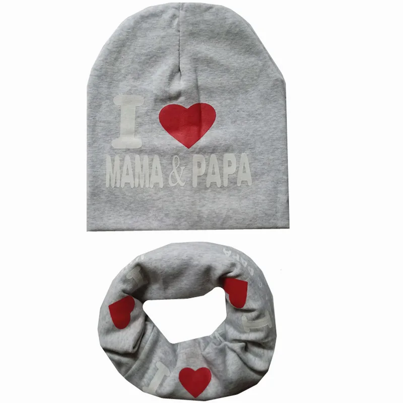 gray mama Коллекция года, весенне-осенне-зимний хлопковый комплект для девочек, вязаные крючком детские шапки, шапка для мальчиков, Детские шапочки, шапка для малышей, детская шапка, шарф, воротник - Цвет: gray mama