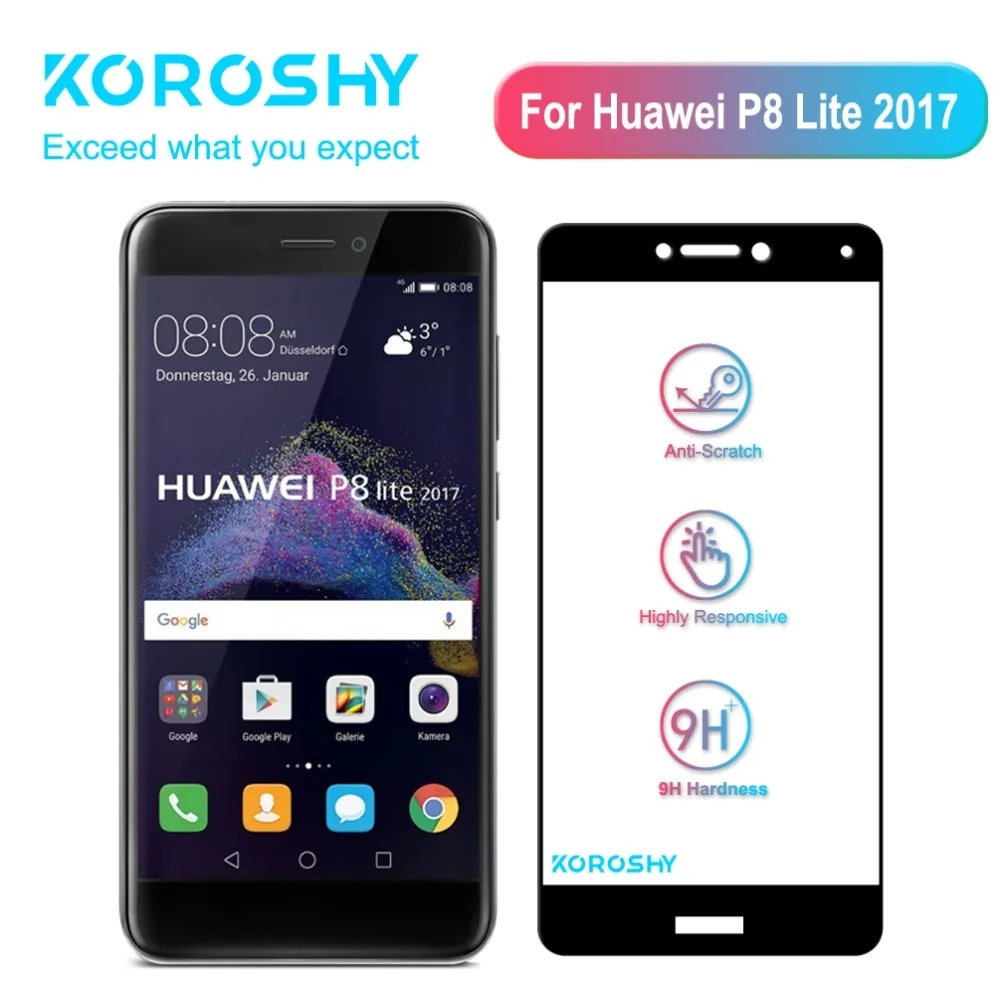 Закаленное стекло для Huawei P8 Lite 2017 P8Lite P 8 9H|Защитные стёкла и плёнки телефонов| |
