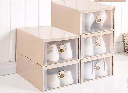 Drawer khaki(Women) Высокое качество, толстые коробки для обуви, органайзер, Прозрачная комбинация для мужчин и женщин, пластиковая коробка для хранения обуви, DHL, 30 шт - Цвет: Drawer khaki(Women)