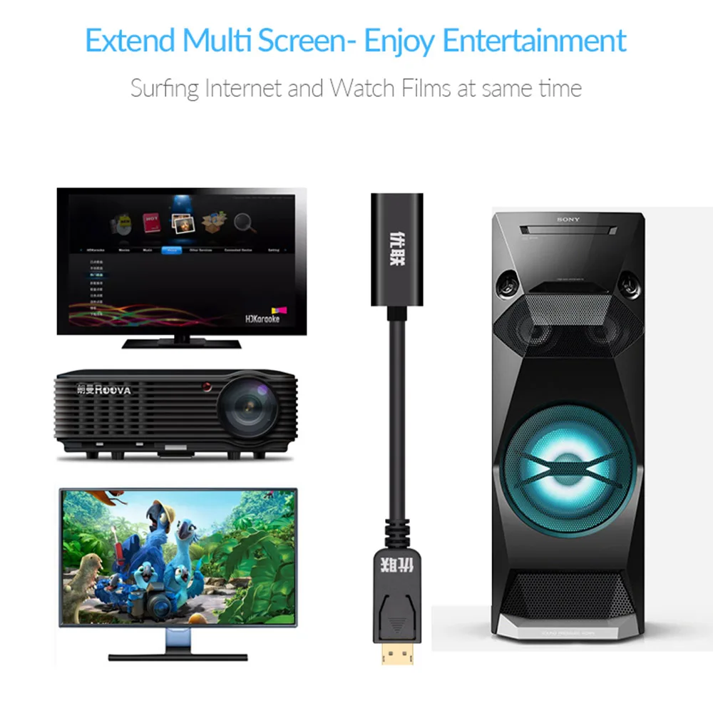 Unnlink Дисплей Порт DP к HDMI/VGA/DVI 21 см мужчин и женщин кабель Поддержка 1080P@ 60 Гц Дисплей порт конвертер для новой графической карты