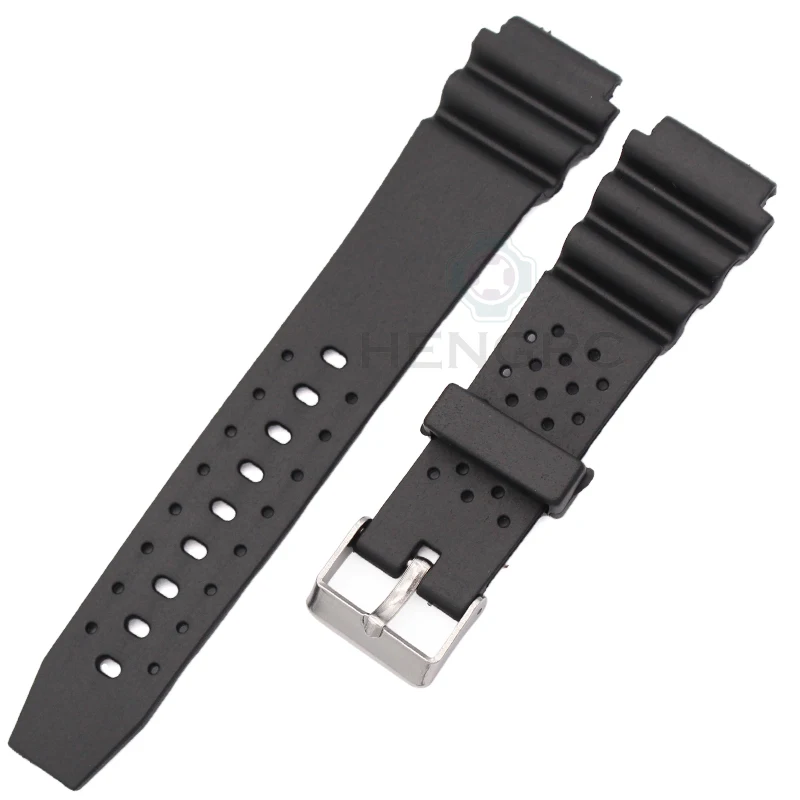 Silicone Rubber Watch Strap Band Men Black Sports Diving Watchbands Stainless Steel Pin Buckle  Watch Accessories