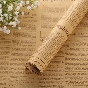 Coffe words 10 шт./партия Рождественская упаковочная бумага рулон винтажные новости бумага двухстороннее одеяло с декором искусство крафт для рождественской вечеринки креативный - Цвет: Coffe words