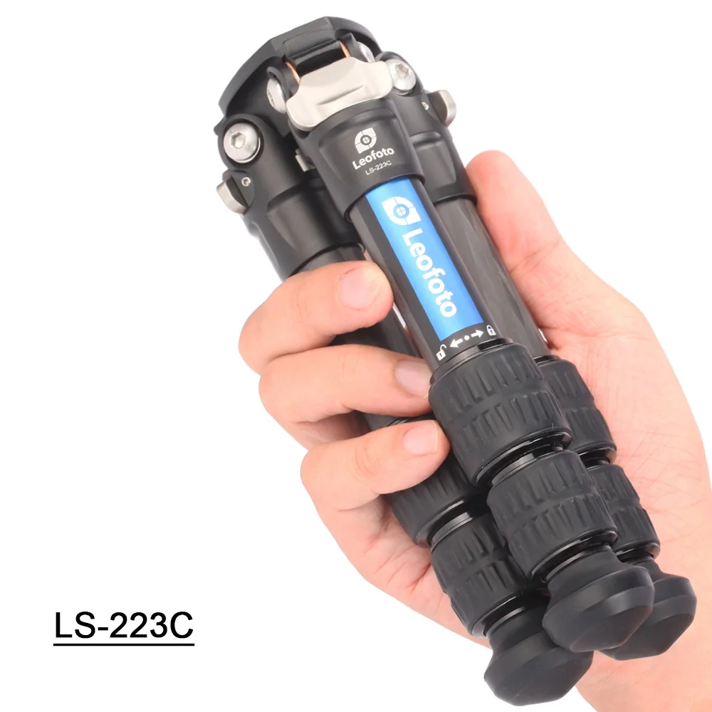 LS-223C LS-223C Мини углеродного волокна штатив, легкий портативный путешествия компактный 3 секции DSLR Штатив для Canon Nikon sony камера - Цвет: LS-223C