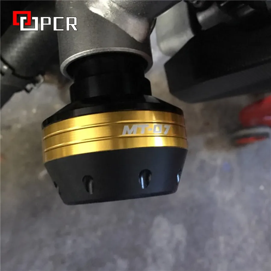 Logo логотип с ЧПУ рамка Ползунки Краш Pad защита от падения защита для Yamaha MT07 MT 07- защита двигателя Ползунки крышка
