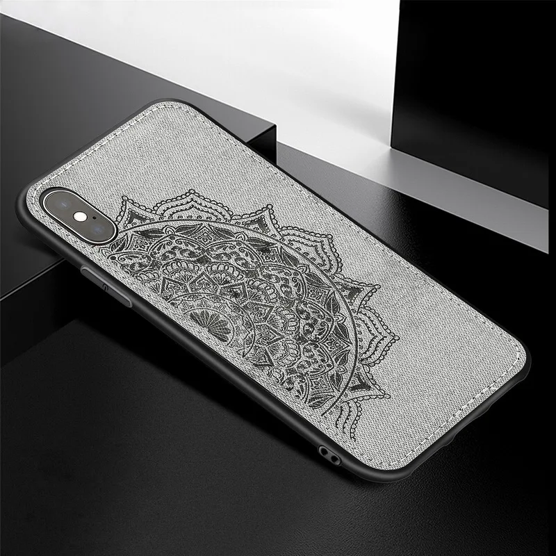3D мандала, тканевый Жесткий Чехол для iPhone XS Max XR X 10, тонкий встроенный металлический лист, автомобильный держатель, чехол для iPhone 7 8 6 6s Plus