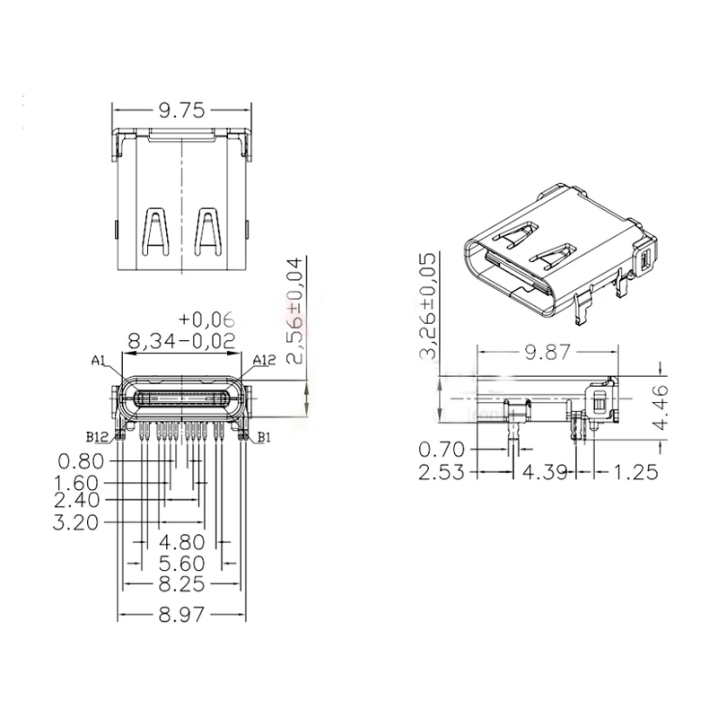 5 шт. Micro USB 3.1 DIP/SMD 24P type c гнездо DIP4 двусторонний Hd интерфейс передачи для