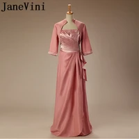 janevini elegant mother of the bride dresses with jacket strapless beads chiffon floor length plus size evening dress party wear