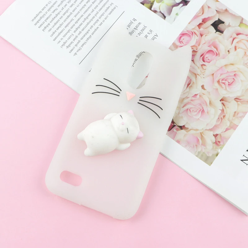 3D милый японский блестящий чехол с бородатым котом для LG Q6 Plus G6 G7 ThinQ K4 K8 K9 K10 Alpha K11 милые мягкие чехлы - Цвет: HuXu Clear Cat