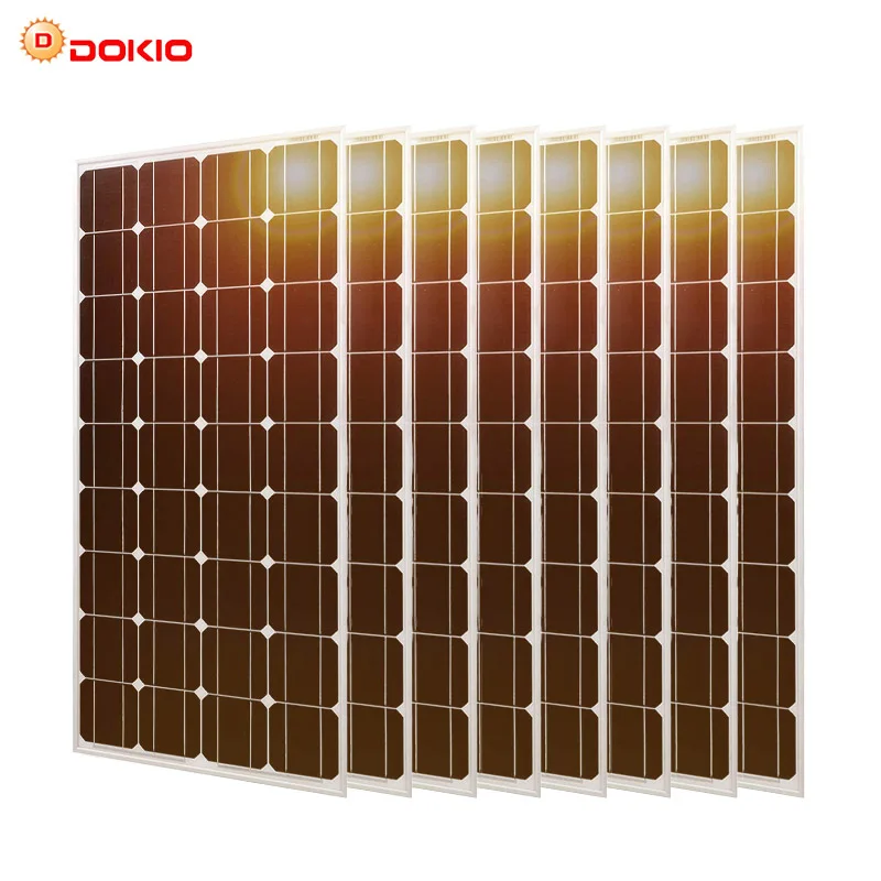 8pcs Dokio 100 Вт монокристаллическая солнечная панель для дома/RV/лодки 36 высокоэффективные элементы 200 Вт 300 Вт 1000 Вт комплект солнечных панелей 25 лет жизни - Цвет: 8pcs