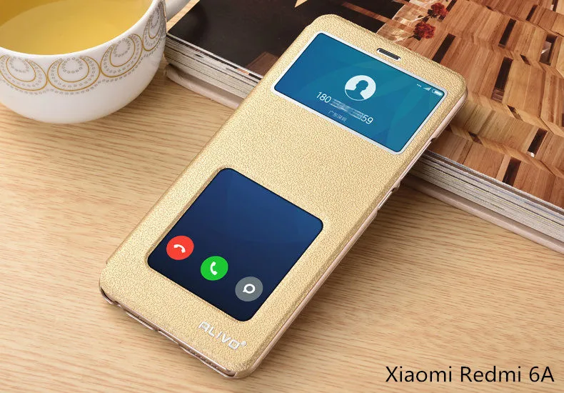 Xiaomi redmi 6A case Business View Window PU Leather Case For mi a2 lite Flip Stand Cover ALIVO Brand #04011 |