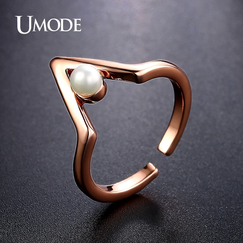 Женское вечернее кольцо UMODE ювелирное изделие с искусственным жемчугом