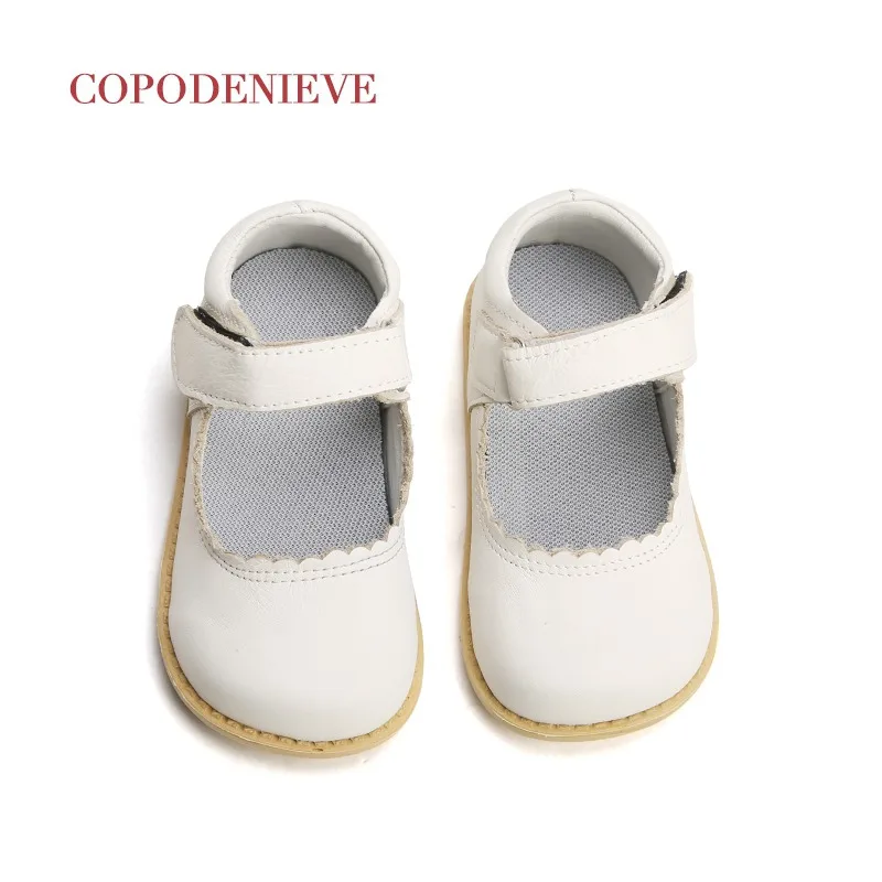 white COPODENIEVE/; Винтажная обувь на плоской подошве для маленьких девочек; обувь Mary Jane из натуральной кожи для маленьких детей; цвет розовый, белый, черный; модельные туфли - Цвет: white