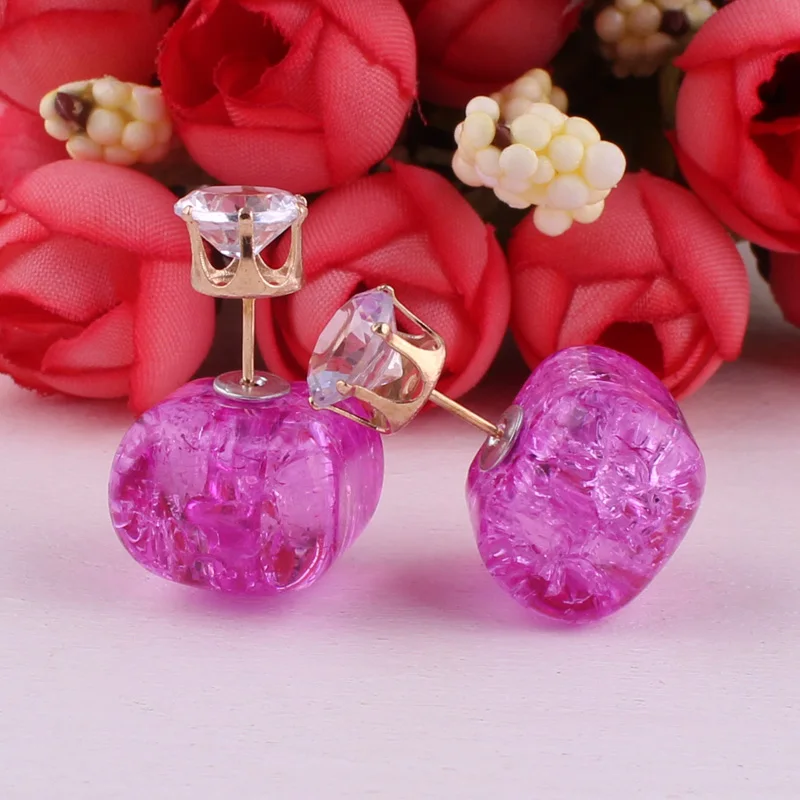 Женские серьги-гвоздики с натуральным камнем 10 цветов | Украшения и аксессуары