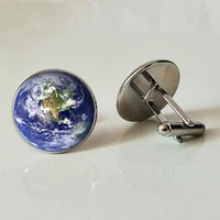 earth glass cufflinks beautiful earth cufflinks handmade photo cufflinks protect earth cufflinks arrive to the earth