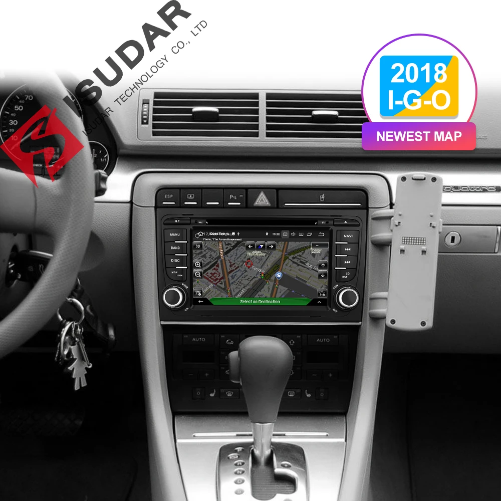 Isudar Автомобильный мультимедийный Систем Android 8 1 2 Din dvd плеер автомобиля для Audi/A4/S4