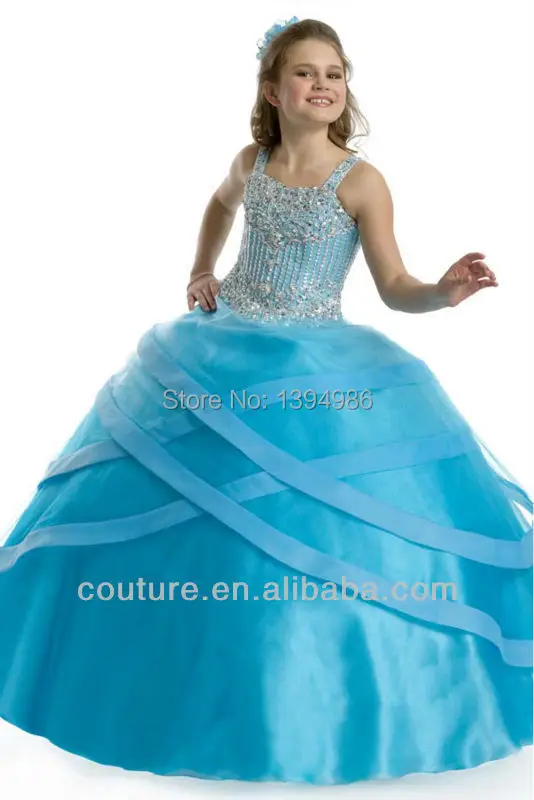 2013 Gorgeous ball gown straps beaded blue bateau floor length girls party dresses fd044|dresses for 12 year olds|dress sheepdress up real models |