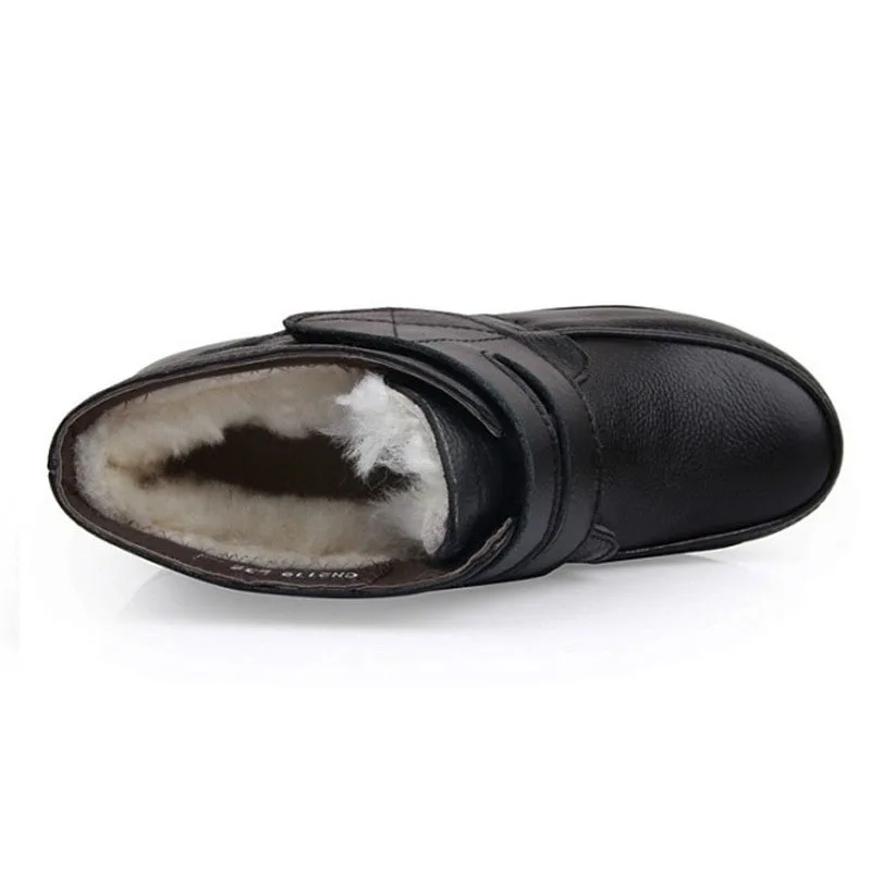 YAERNI/2017 Модные зимние ботинки Женские ботильоны из натуральной кожи на плоской