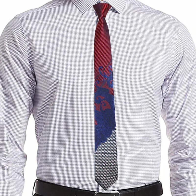 Rbocott Для мужчин s Slim Tie моды Галстук Пейсли 6 см ширина Узкие галстуки для мужчин Свадебная вечеринка Узкие галстуки Gravatas corbatas