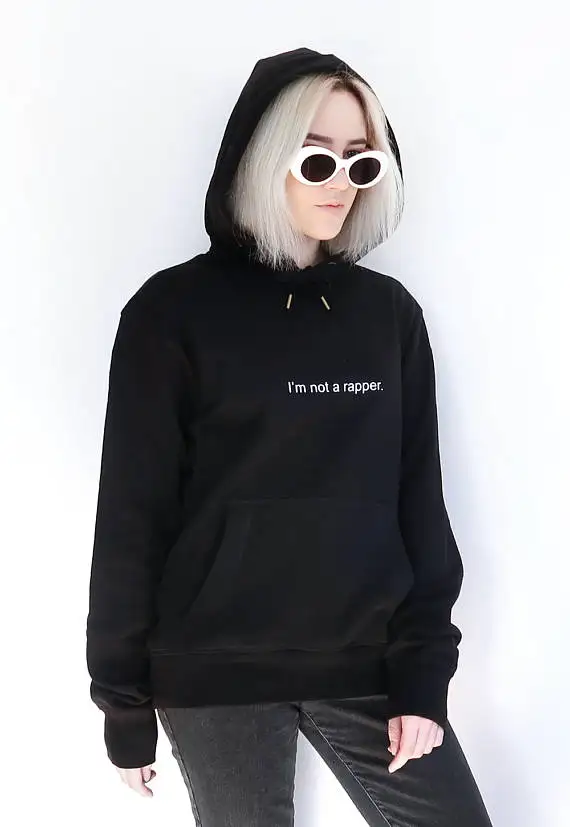 Skuggnas I'm Not a Rapper толстовки модный Повседневный пуловер Tumblr флисовая женская толстовка вдохновленная 90s Crewneck Мужская черная одежда