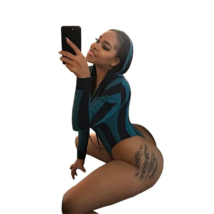 Женское облегающее боди в полоску с v-образным вырезом облегающий короткий